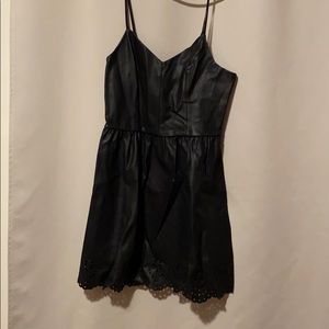 Faux leather skater dress